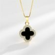 Shell & 18K Gold-Plated Cubic Zirconia-Accent Clover Pendant Necklace For Sale