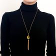 Yellow Crystal & 18K Gold-Plated Tassel Pendant Necklace For Discount