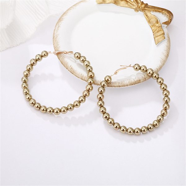 18K Gold-Plated Beaded Hoop Earrings Online Sale