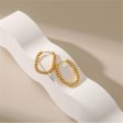 18K Gold-Plated Beaded U-Shaped Huggie Earrings Cheap