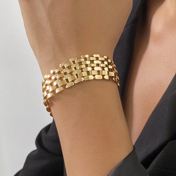 18K Gold-Plated Chain Link Belt Bracelet on Sale