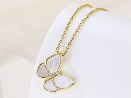 Shell & 18K Gold-Plated Butterfly Pendant Necklace Online Sale