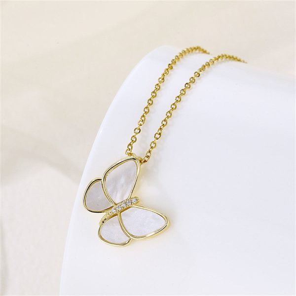 Shell & 18K Gold-Plated Butterfly Pendant Necklace Online Sale