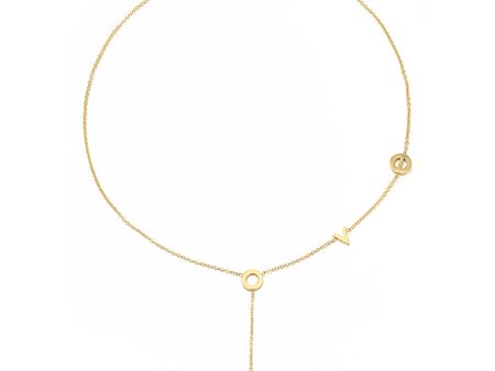 18K Gold-Plated  Love  Lariat Necklace For Sale