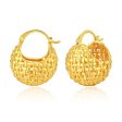 18K Gold-Plated Basket Huggie Earrings Fashion