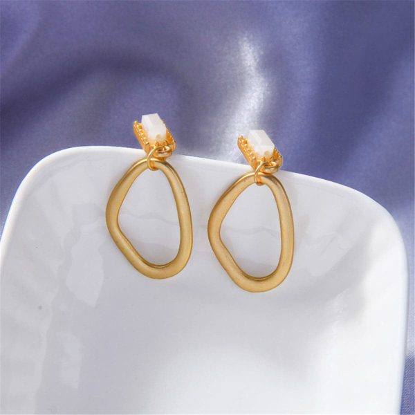 Resin & 18K Gold-Plated Open Abstract Shape Drop Earrings Supply