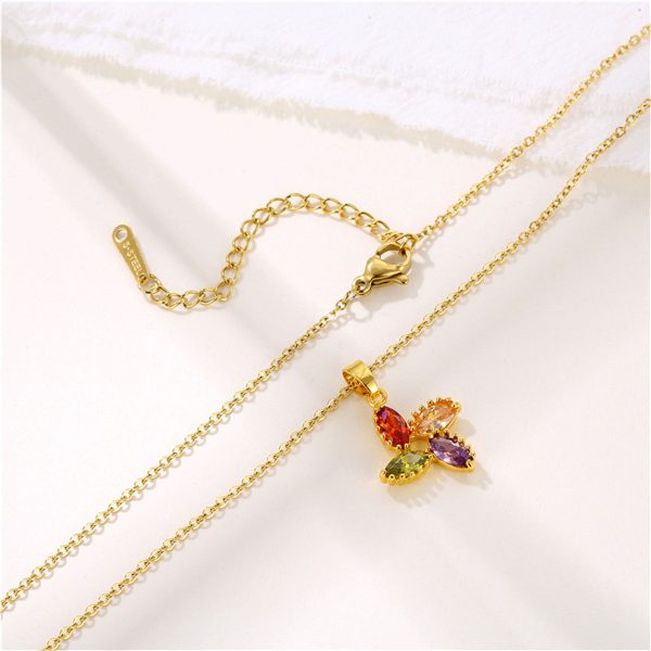 Purple Multicolor Crystal & 18K Gold-Plated Pendant Necklace Supply