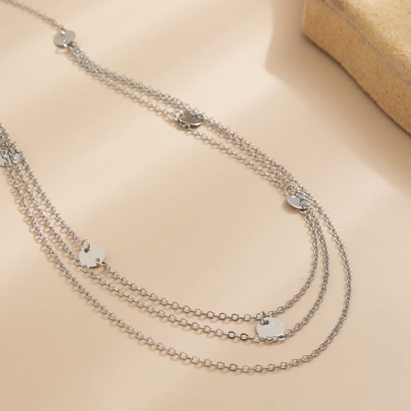 Silver-Plated Sequin Layered Waist Chain Fashion