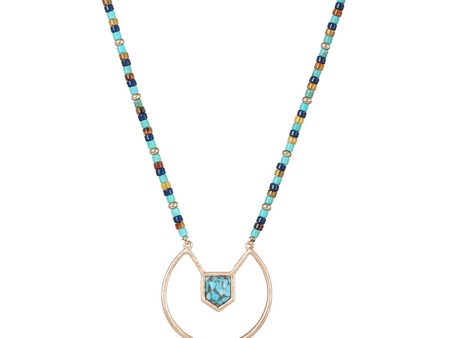 Turquoise & Howlite 18K Gold-Plated Pendant Necklace Online now