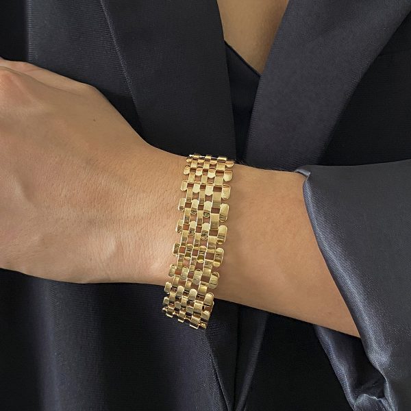 18K Gold-Plated Chain Link Belt Bracelet on Sale