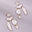 White Enamel & 18K Gold-Plated Geometric Drop Earrings Supply