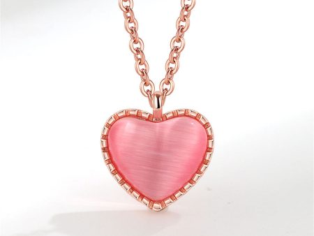 Pink Quartz & 18K Rose Gold-Plated Heart Pendant Necklace Supply