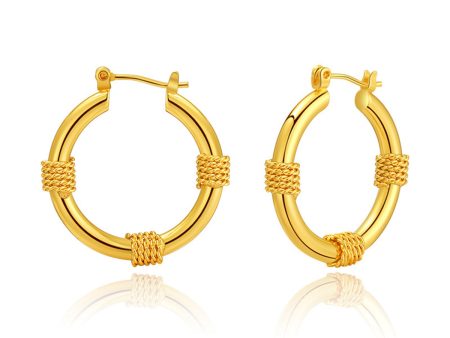 18K Gold-Plated Coils Huggie Earrings For Sale