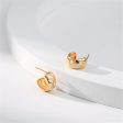 White Enamel & 18K Gold-Plated Stars Huggie Earring Cheap