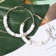 White Polymer Clay & 18K Gold-Plated Hoop Earrings on Sale