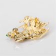 Cubic Zirconia & 18K Gold-Plated Deer & Sled Brooch Online Sale