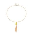 Yellow Crystal & 18K Gold-Plated Tassel Pendant Necklace For Discount