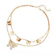 18K Gold-Plated Butterfly Layered Necklace Online Sale