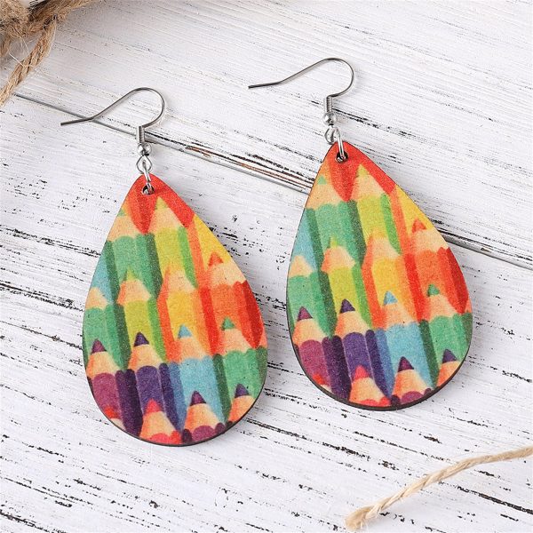 Red & Blue Pencil Teardrop Earrings Online Hot Sale