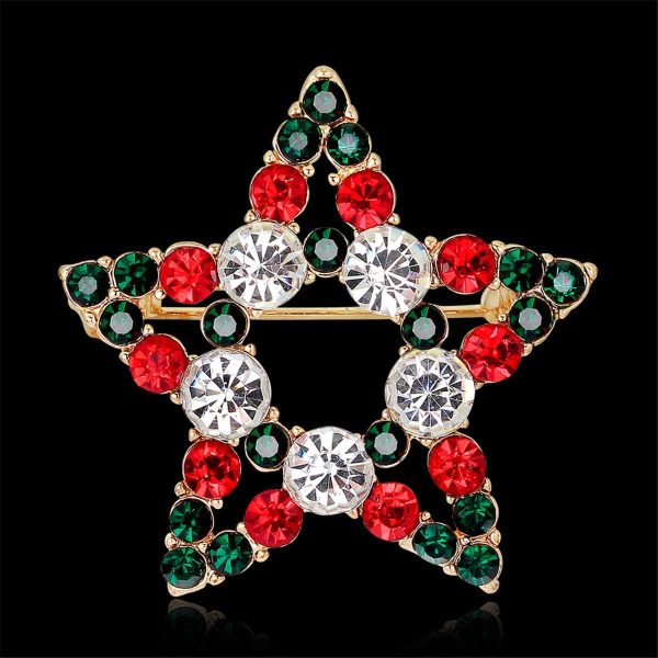 Cubic Zirconia & 18K Gold-Plated Hollow Star Brooch Hot on Sale