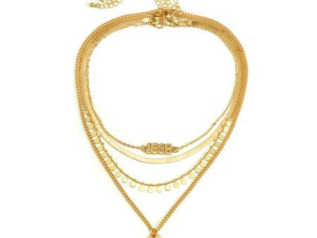 18K Gold-Plated  Love 1998  Key Snake Chain Pendant Necklace Set Cheap