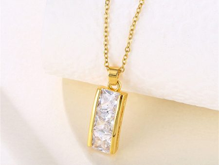 Crystal & 18K Gold-Plated Bar Pendant Necklace Discount