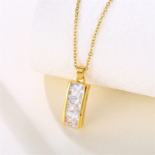 Crystal & 18K Gold-Plated Bar Pendant Necklace Discount