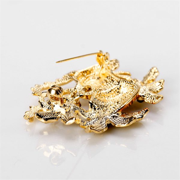 Cubic Zirconia & 18K Gold-Plated Botany Reindeer Brooch Online Sale