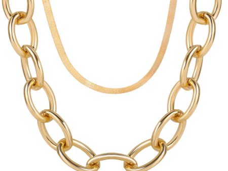 18K Gold-Plated Cable Chain Layered Necklace Online Sale