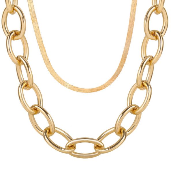 18K Gold-Plated Cable Chain Layered Necklace Online Sale