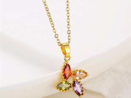 Purple Multicolor Crystal & 18K Gold-Plated Pendant Necklace Supply