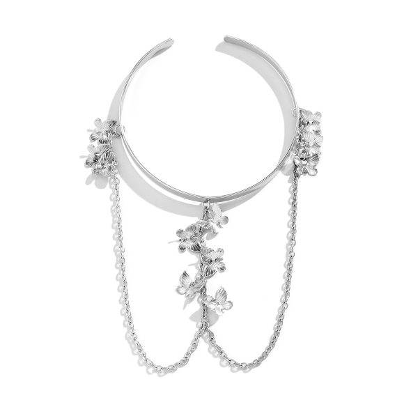 Silver-Plated Butterflies Tassel Arm Cuff Online Hot Sale