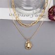 18K Gold-Plated Cable Chain Layered Pendant Necklace For Cheap