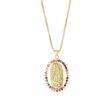 Red Cubic Zirconia & 18K Gold-Plated Mary Pendant Necklace Online