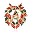 Cubic Zirconia & 18K Gold-Plated Bell Botany Wreath Brooch Hot on Sale