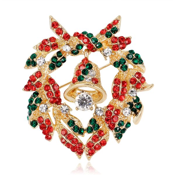 Cubic Zirconia & 18K Gold-Plated Bell Botany Wreath Brooch Hot on Sale