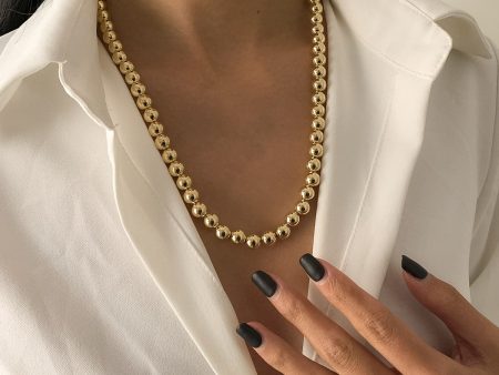 18K Gold-Plated Bead Chain Necklace Sale