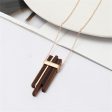 Wood & 18K Gold-Plated Pendant Necklace Supply