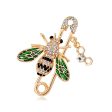 Cubic Zirconia & 18K Gold-Plated Bee & Pin Brooch For Discount