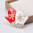 Cubic Zirconia & 18K Gold-Plated Mittens Brooch Discount