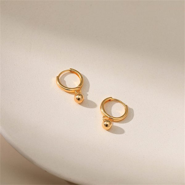 18K Gold-Plated Ball Hoop Earrings Hot on Sale