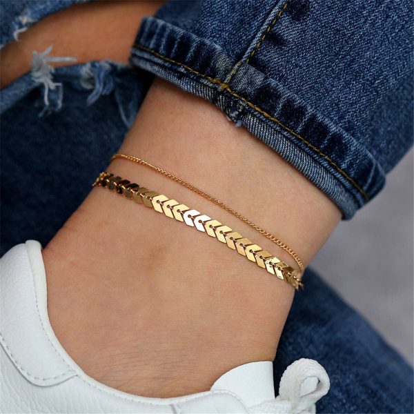 18K Gold-Plated Chain Layer Anklet Discount