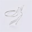 Silver-Plated Leaves Bypass Arm Cuff Online Hot Sale