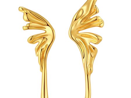 18K Gold-Plated Butterfly Wing Stud Earrings Online