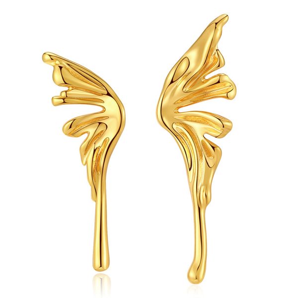 18K Gold-Plated Butterfly Wing Stud Earrings Online