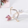 Clear Crystal & Cubic Zirconia Pearl 18k Gold-Plated Bow Arrow Brooch Discount