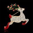 Cubic Zirconia & 18K Gold-Plated Jumping Deer Brooch Online now