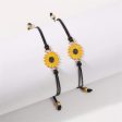 Yellow Enamel & Polyster 18K Gold-Plated Sunflower Adjustable Bracelet - Set Of Two Discount