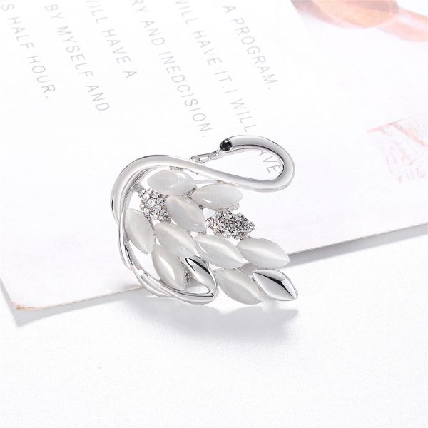 Clear Cubic Zirconia & Silver-Plated Goose Brooch Sale