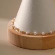 White Pearl & 18K Gold-Plated Round Station Anklet on Sale